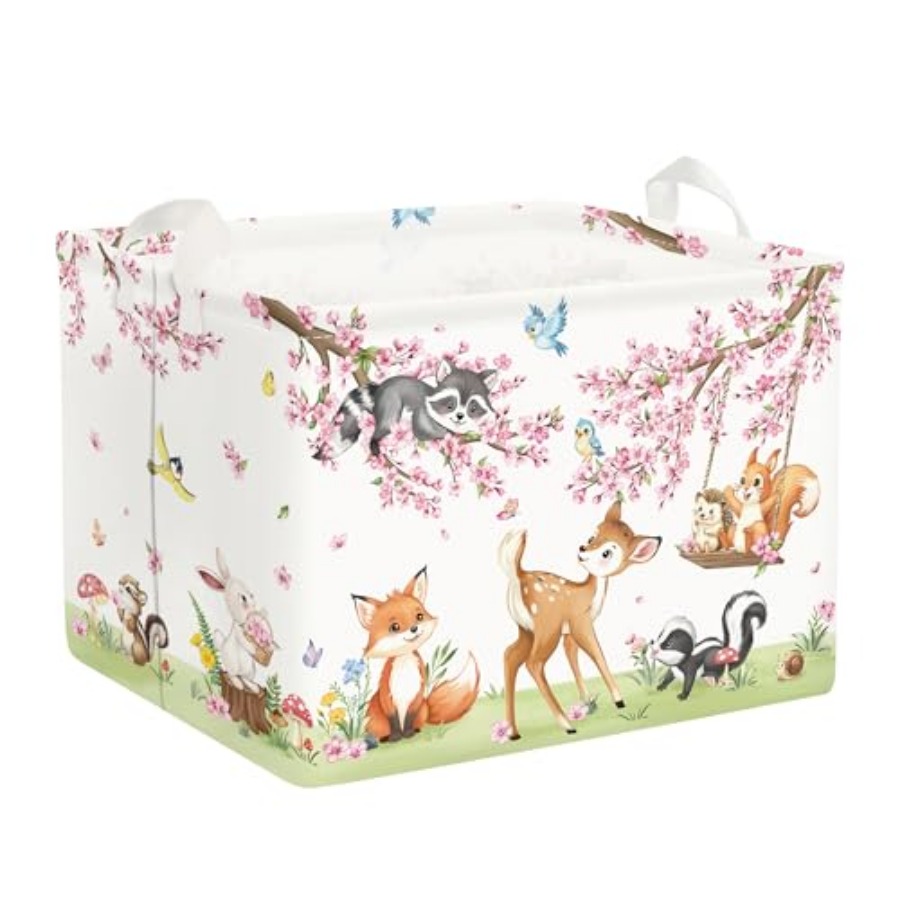 Kids Toys Basket - Forest Animal Baby Storage Basket Leaf