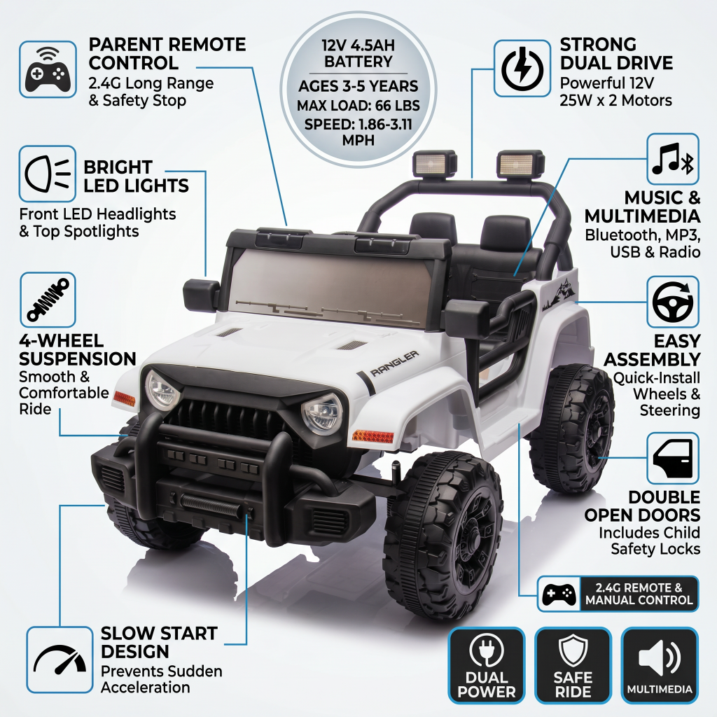 Kids Toys Start With X - 12V Kids Electric Ride On Car