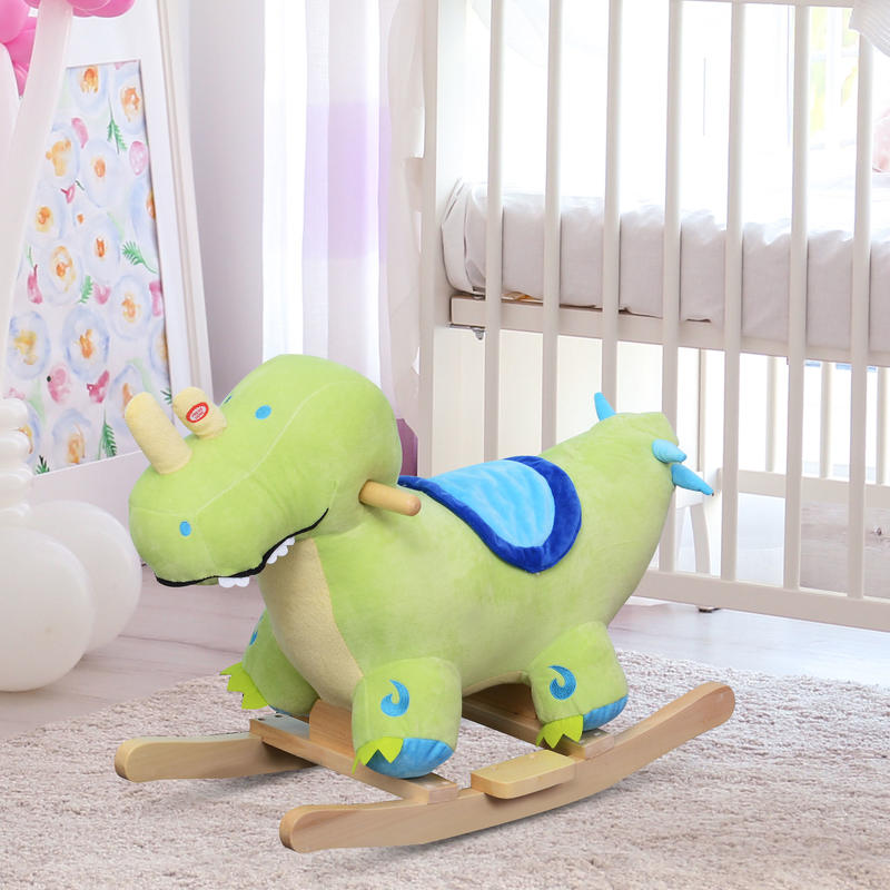 Qaba Kids Plush Ride-On Rockin - Kids Toys Dinosaur review and price